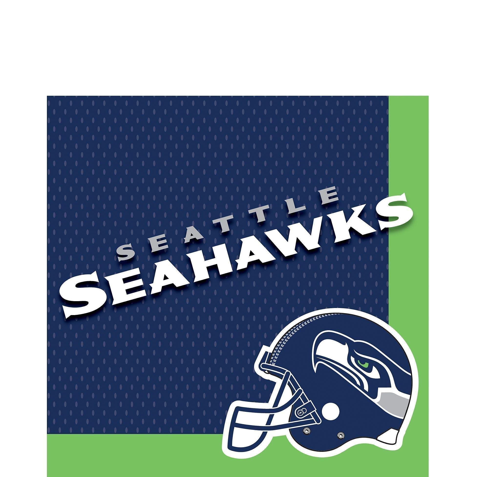 Seattle Seahawks Party Supplies Pack for 18 Guests - Kit Includes Plates, Napkins, Table Cover, Cups, Cutlery, Serving Bowl, Banner Decoration & Centerpiece